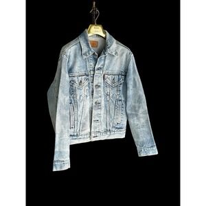 Vintage 70s Levi's Type 3 USA Light Indigo Blue Denim Jean Jacket Size 42